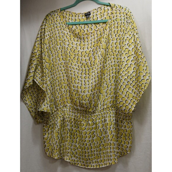 Rafaella Top Woman Plus 2XL XXL Sleeveless Green Black Circles Lightweight CUTE! - Picture 1 of 8